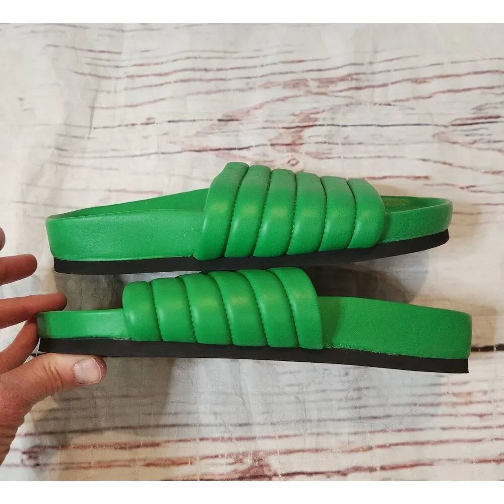 M. Gemi Green Padded Slide Sandals - Picture 4 of 6
